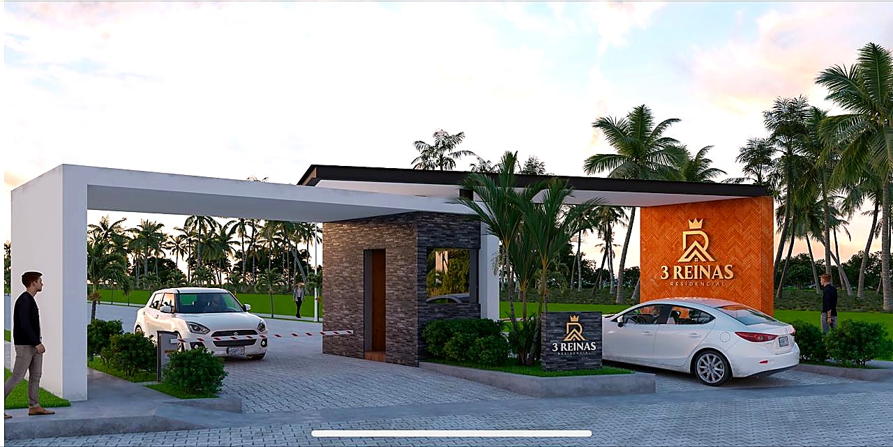 Vista conceptual de la entrada de 3 Reinas Residencial